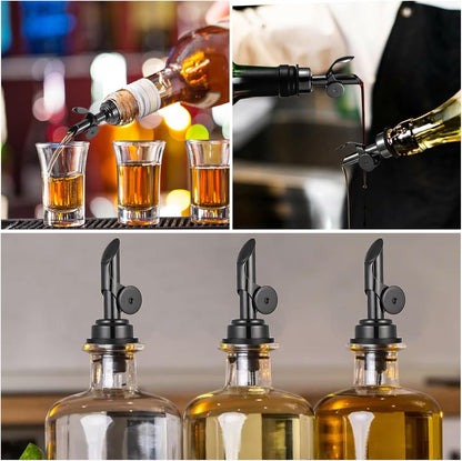 2 PCS Weighted Stainless Steel Bottle Pourers, Olive Oil Dispenser Spout, Self Closing Liquor Pour Spout, Weighted Pourer for Liquor Bottles, Oil Bottles, Vinegar, Syrup and Alcohol, Gold
