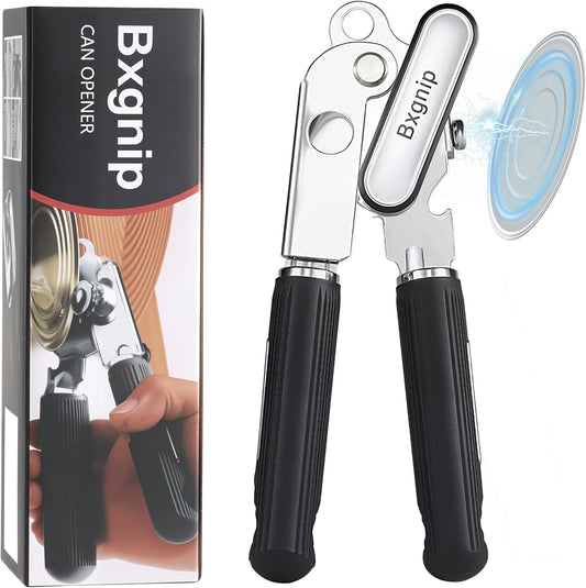Manual Can Opener Heavy Duty Stainless Steel Smooth Edge with Magnet | Large easy turn knob ,Smooth cutting stainless steel blade,Built in bottle opener,Arthritis friendly ergonomic design
