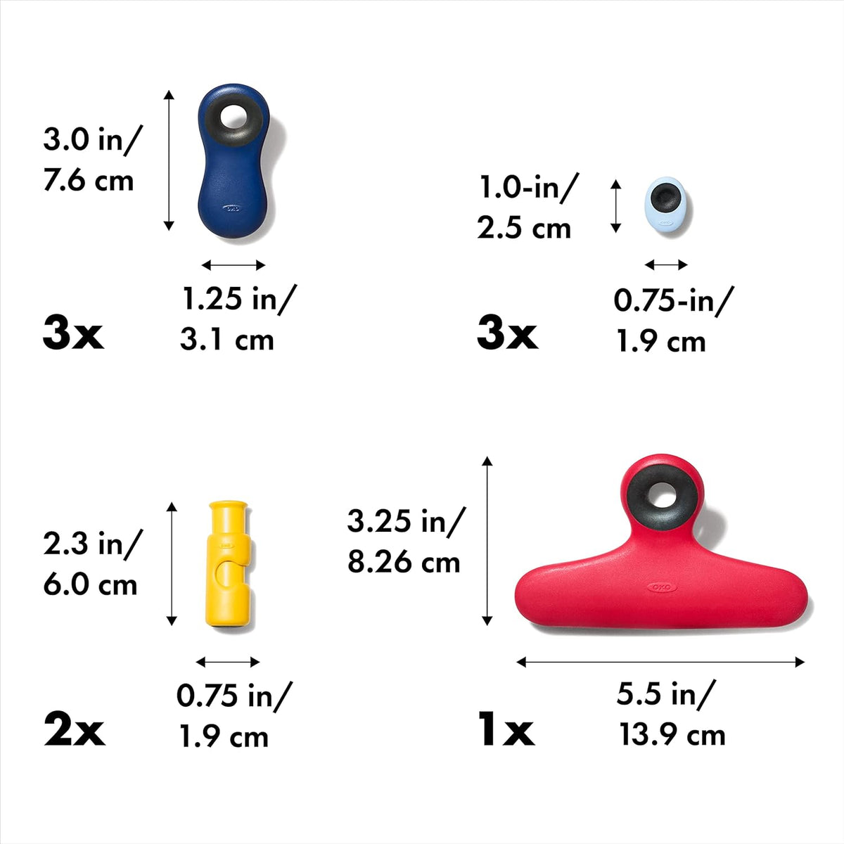 Good Grips Collection Bag Clip, 9 Piece Set, Assorted