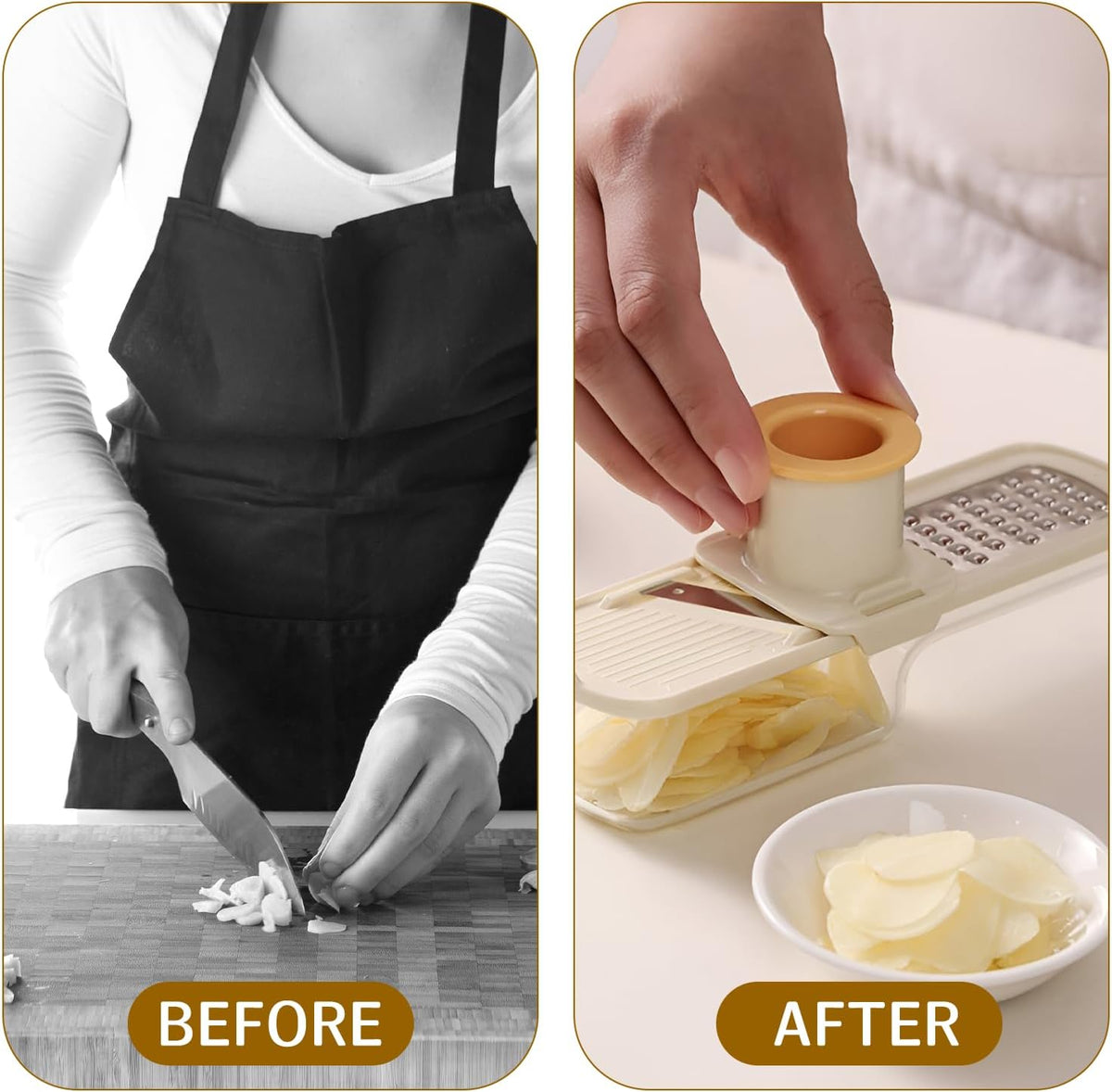 Versatile Ginger Grater, Garlic Mincer - Kitchen Small Grater with Safe Hand Guard Design for Ginger & Garlic, Stainless Steel Blades for Grating, Julienne & Thin Slicing (2 Pack)