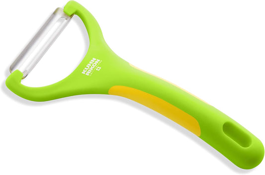 Piranha Y Peeler with Serrated Stainless Steel Blade, Green, 6.25 inches