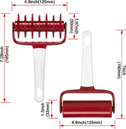 5 pcs Pizza Tools Set incl Dough Roller and Docker and Silicone Pastry Dough Mat and Dough Scraper Cutter Time-Saver Dough Tools Set (5 pcs)