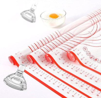5 pcs Pizza Tools Set incl Dough Roller and Docker and Silicone Pastry Dough Mat and Dough Scraper Cutter Time-Saver Dough Tools Set (5 pcs)