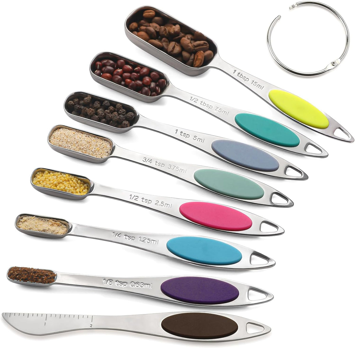 Magnetic Measuring Spoons Set Stainless Steel Magnetic Measuring Spoons