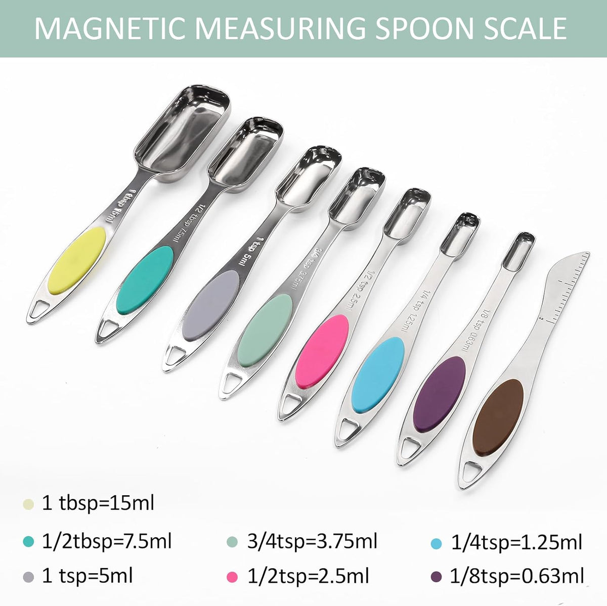 Magnetic Measuring Spoons Set Stainless Steel Magnetic Measuring Spoons
