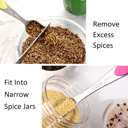 Magnetic Measuring Spoons Set Stainless Steel Magnetic Measuring Spoons