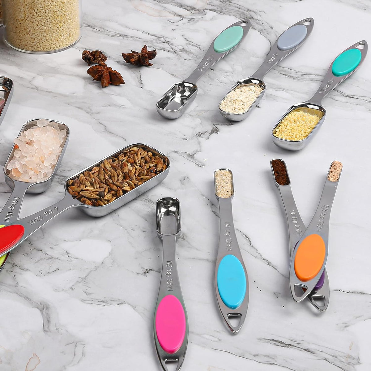 Magnetic Measuring Spoons Set Stainless Steel Magnetic Measuring Spoons