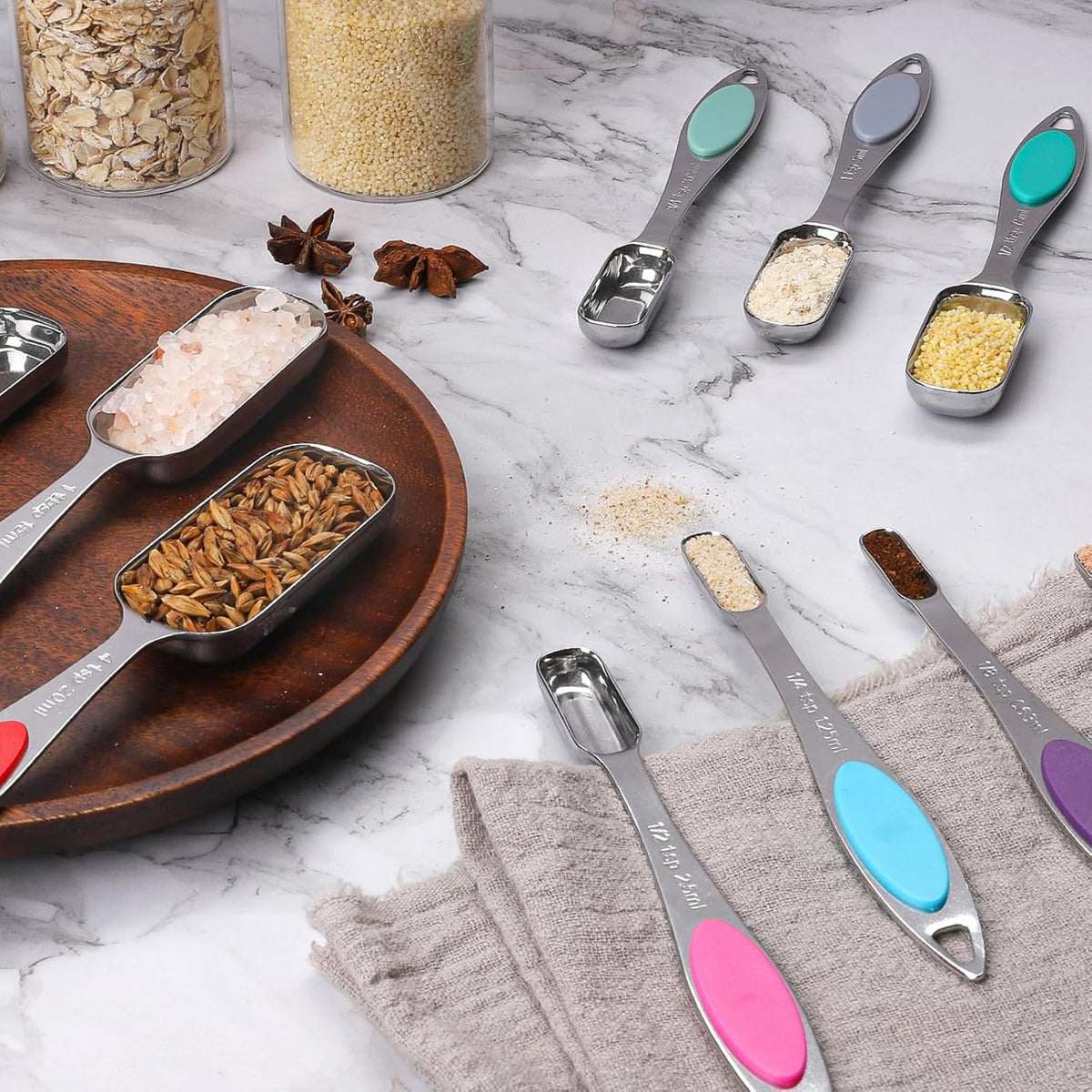 Magnetic Measuring Spoons Set Stainless Steel Magnetic Measuring Spoons