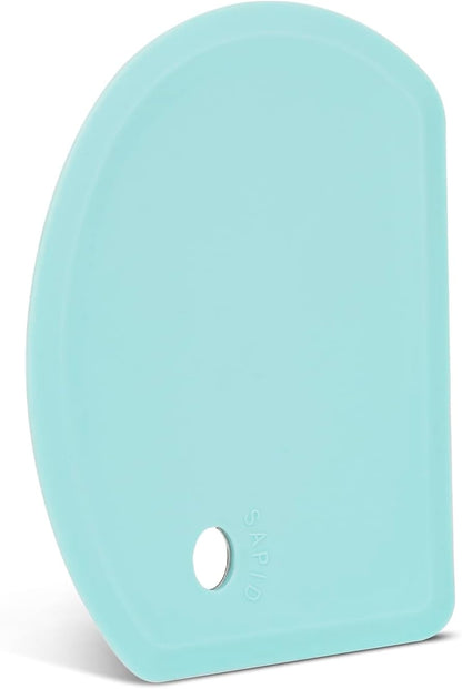 Flexible Curved Edge Silicone Bowl Scraper(5.98"x4.3"), Food Grade Dough Scraper for Baking Sourdough Bread, Cake, Multipurpose Kitchen Dish Scrapers, Easy to Clean (1, Gray)