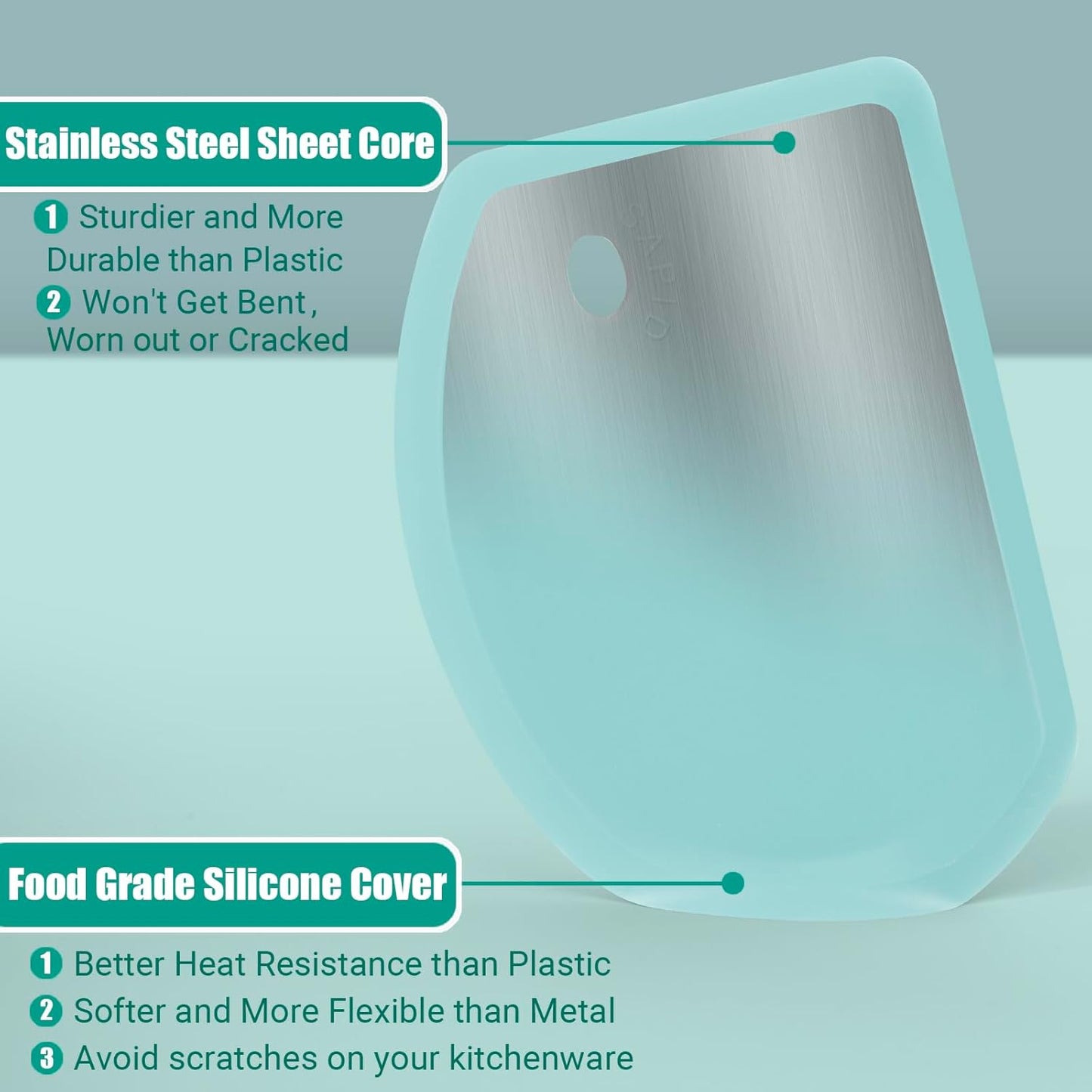 Flexible Curved Edge Silicone Bowl Scraper(5.98"x4.3"), Food Grade Dough Scraper for Baking Sourdough Bread, Cake, Multipurpose Kitchen Dish Scrapers, Easy to Clean (1, Gray)
