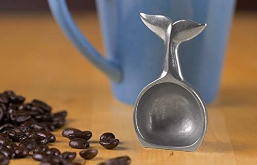 – Whale Tail Coffee Scoop/Spoon – Handcrafted Pewter Metal Coffee Scoop For Ground Coffee – Made In USA