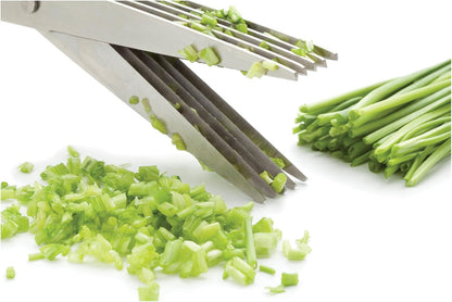Cutlery-Pro 5-Blade Herb Scissors and Kitchen Shears, Approved, Stainless Steel Blades