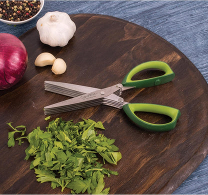 Cutlery-Pro 5-Blade Herb Scissors and Kitchen Shears, Approved, Stainless Steel Blades