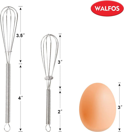Silicone Whisk,Stainless Steel Wire Whisk Set of 3 -Heat Resistant 480°F Kitchen Whisks for Non-stick Cookware,Balloon Egg Beater Perfect for Blending,Whisking,Beating,Frothing & Stirring,Black