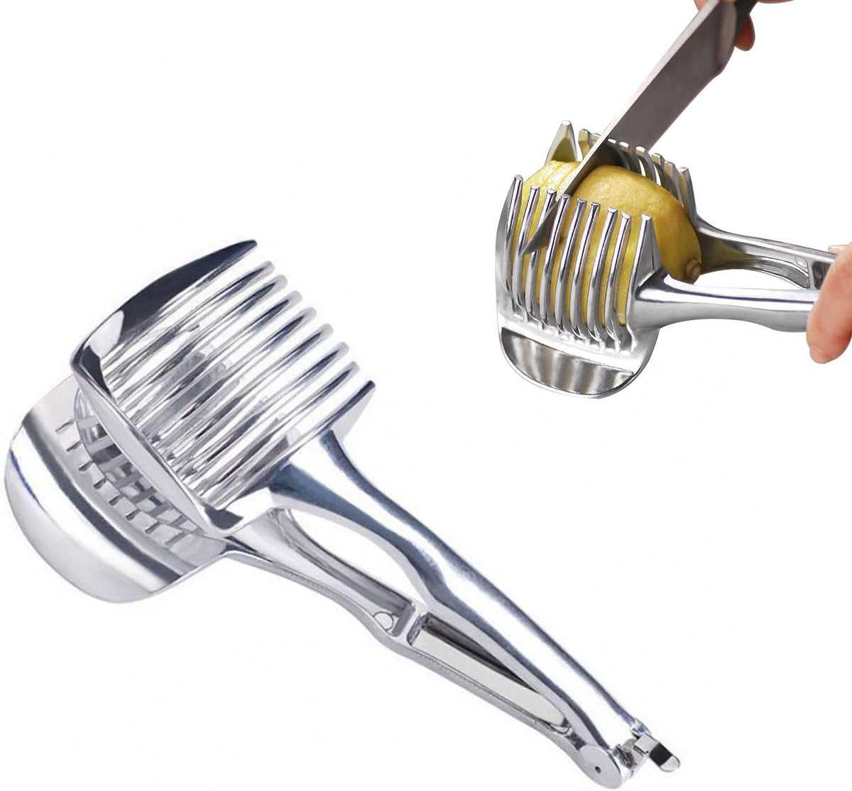 Stainless Steel Multipurpose Handheld Round Fruit Tongs for Onions, Avocados, Eggs and Other Vegetables