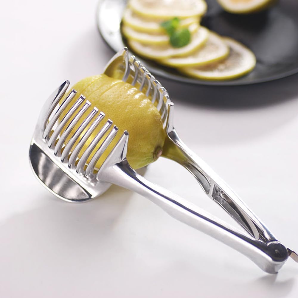 Stainless Steel Multipurpose Handheld Round Fruit Tongs for Onions, Avocados, Eggs and Other Vegetables
