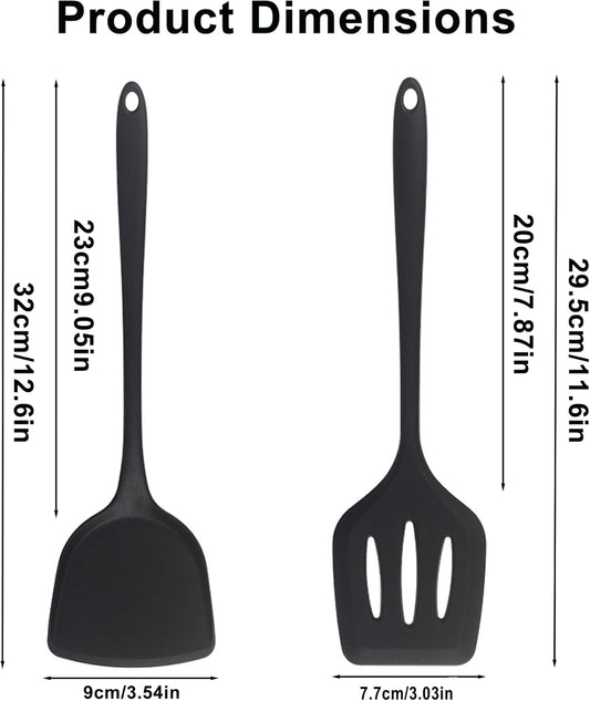 2 Pcs Silicone Spatula,Food Grade Rubber Spatula, Spatulas Silicone Heat Resistant, Used for Baking, Cooking, non Stick, Dishwasher Safe, BPA Free