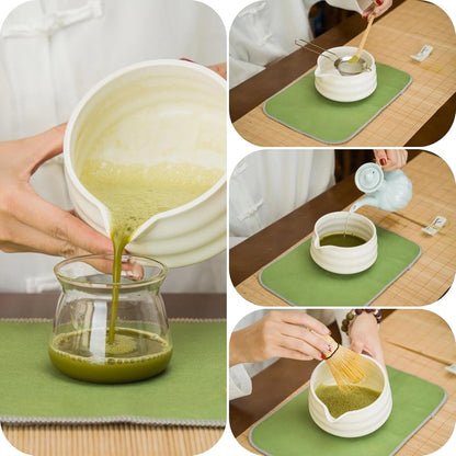 Yeemous 7 Pcs Matcha Whisk Set, Matcha Making Kit with Ceramic Bowl