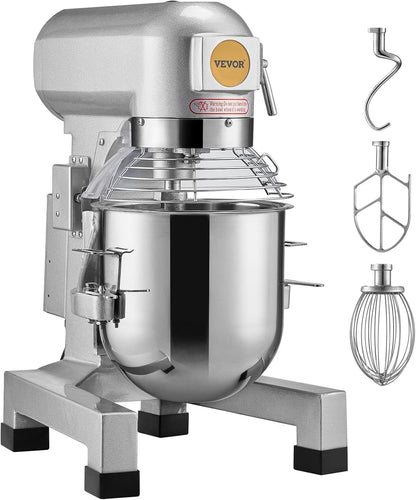 Commercial Food Mixer 15Qt, Commercial Mixer with 3 Adjustable Speeds, 550W Dough Mixer,Commercial Stand Mixer with Stainless Steel Bowl
