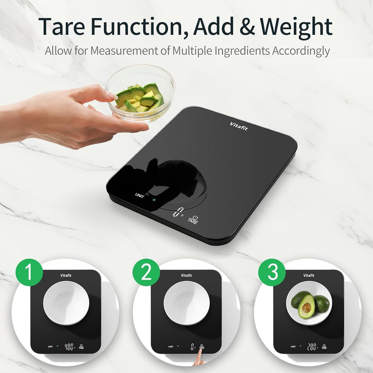 33lb/15kg Digital Food Scale in High Precision 0.1oz/1g, Our Own Kitchen Scale Professional Factory Since 2001, Kitchen Essentials for Cooking & Baking, LED, 3 AAA Battery, Spray Silver Black
