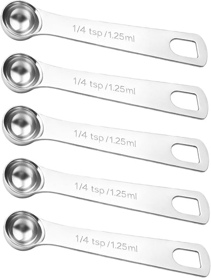 5PCS 1/2tsp(1/6tbsp, 2.5 ml) Measuring Spoon Teaspoons Stainless Steel Measure Spoons for Precise Cooking, Baking and Spices Measurement