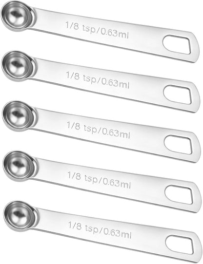 5PCS 1/2tsp(1/6tbsp, 2.5 ml) Measuring Spoon Teaspoons Stainless Steel Measure Spoons for Precise Cooking, Baking and Spices Measurement