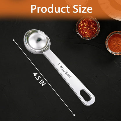 5PCS 1/2tsp(1/6tbsp, 2.5 ml) Measuring Spoon Teaspoons Stainless Steel Measure Spoons for Precise Cooking, Baking and Spices Measurement