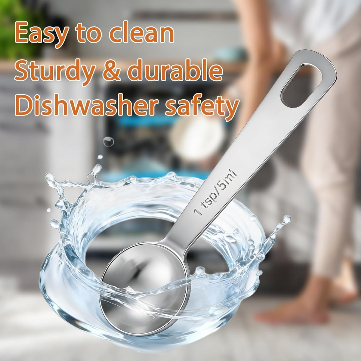 5PCS 1/2tsp(1/6tbsp, 2.5 ml) Measuring Spoon Teaspoons Stainless Steel Measure Spoons for Precise Cooking, Baking and Spices Measurement