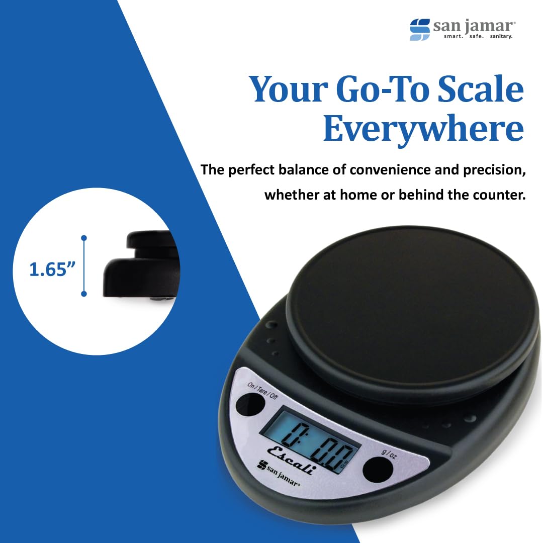 San Jamar Primo NSF Listed Digital Scale, 11 lb/5 kg, Black (SCDGP11BK)