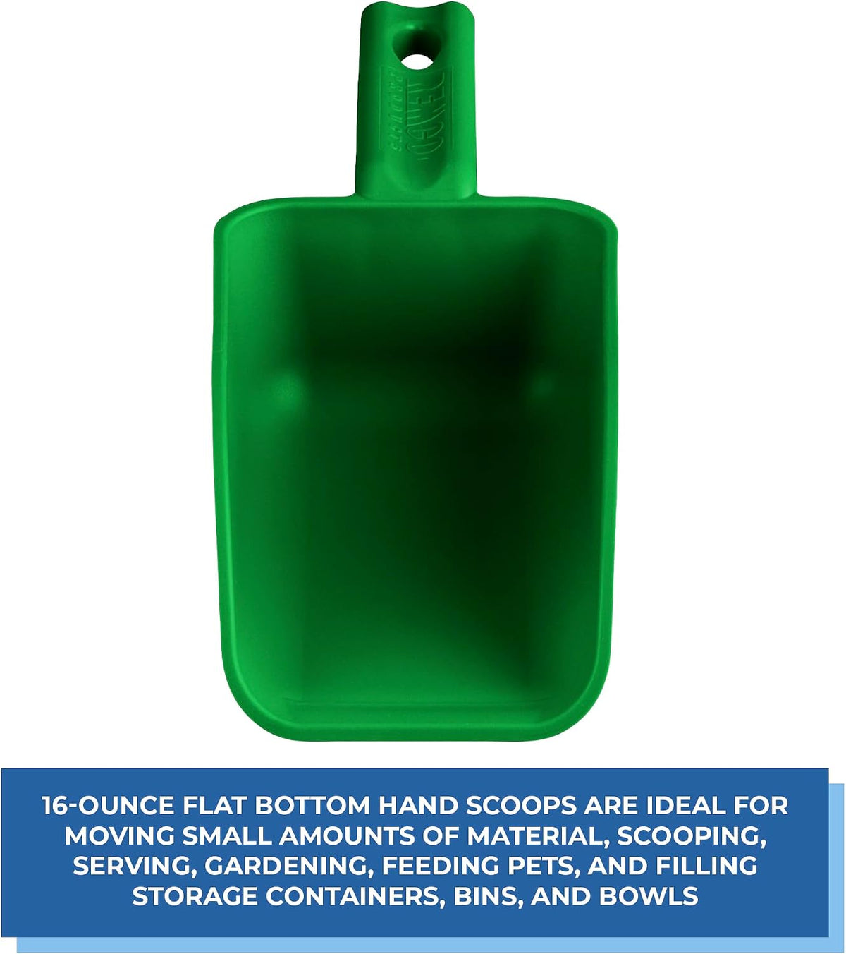 Vikan Remco 63002 Color-Coded Plastic Hand Scoop - BPA-Free Food-Safe Kitchen Utensils, Restaurant and Food Service Supplies, 16 oz, Green