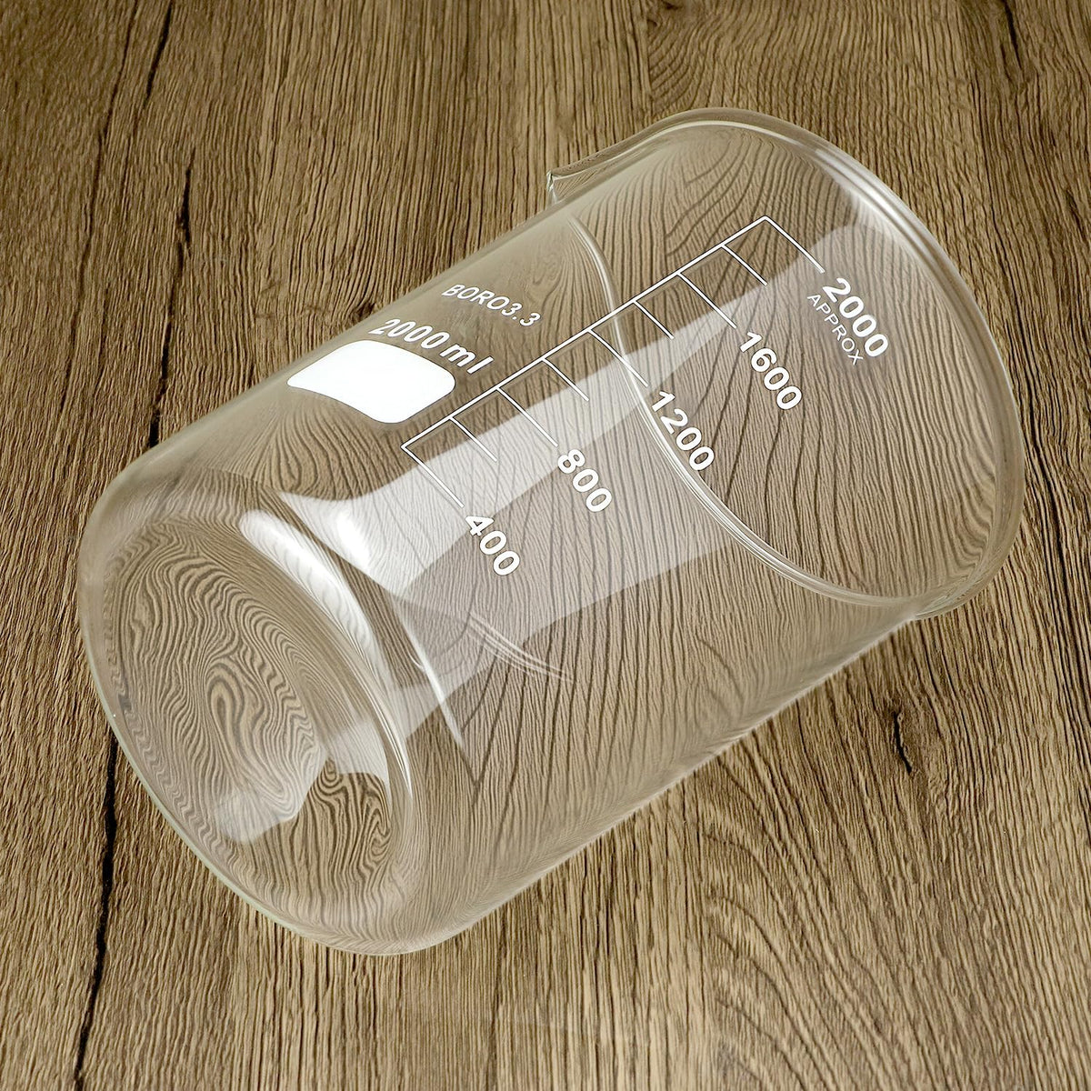 Borosilicate Glass 2000ml Beaker – Double Scale Measuring Cup for Lab, Classroom & Experiment Use