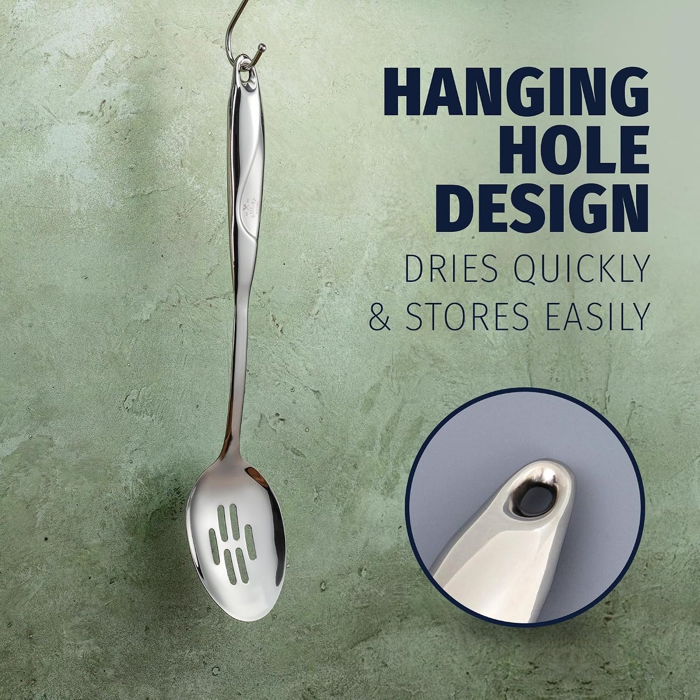 Premium Stainless Steel Skimmer Strainer Ladle - 15” Large Straining Spoon for Frying, Boiling & Blanching - Durable, Rust-Resistant & Heat-Proof Kitchen Tool for Everyday Use