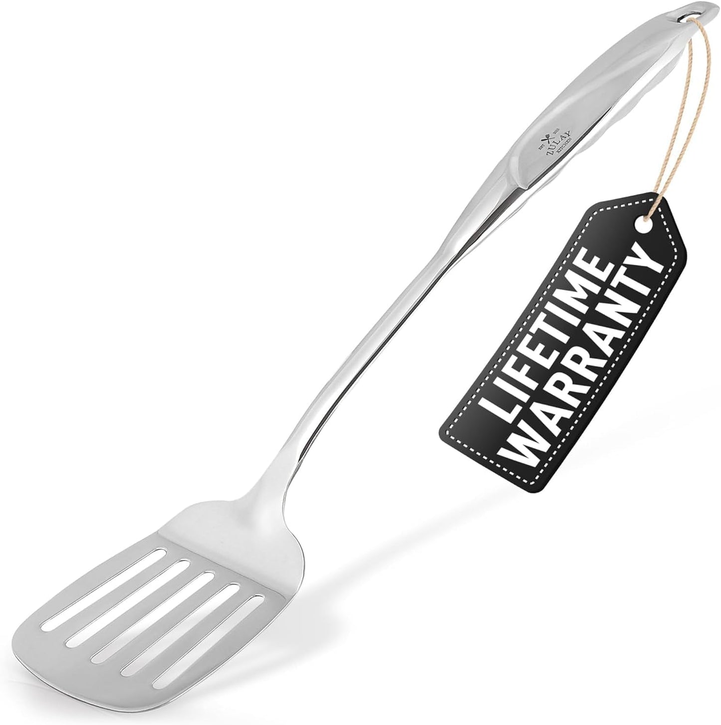 Premium Stainless Steel Skimmer Strainer Ladle - 15” Large Straining Spoon for Frying, Boiling & Blanching - Durable, Rust-Resistant & Heat-Proof Kitchen Tool for Everyday Use