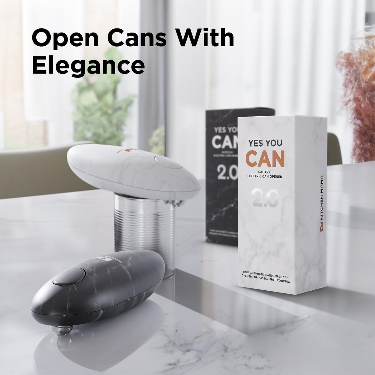 Auto 2.0 Electric Can Opener, Marble White