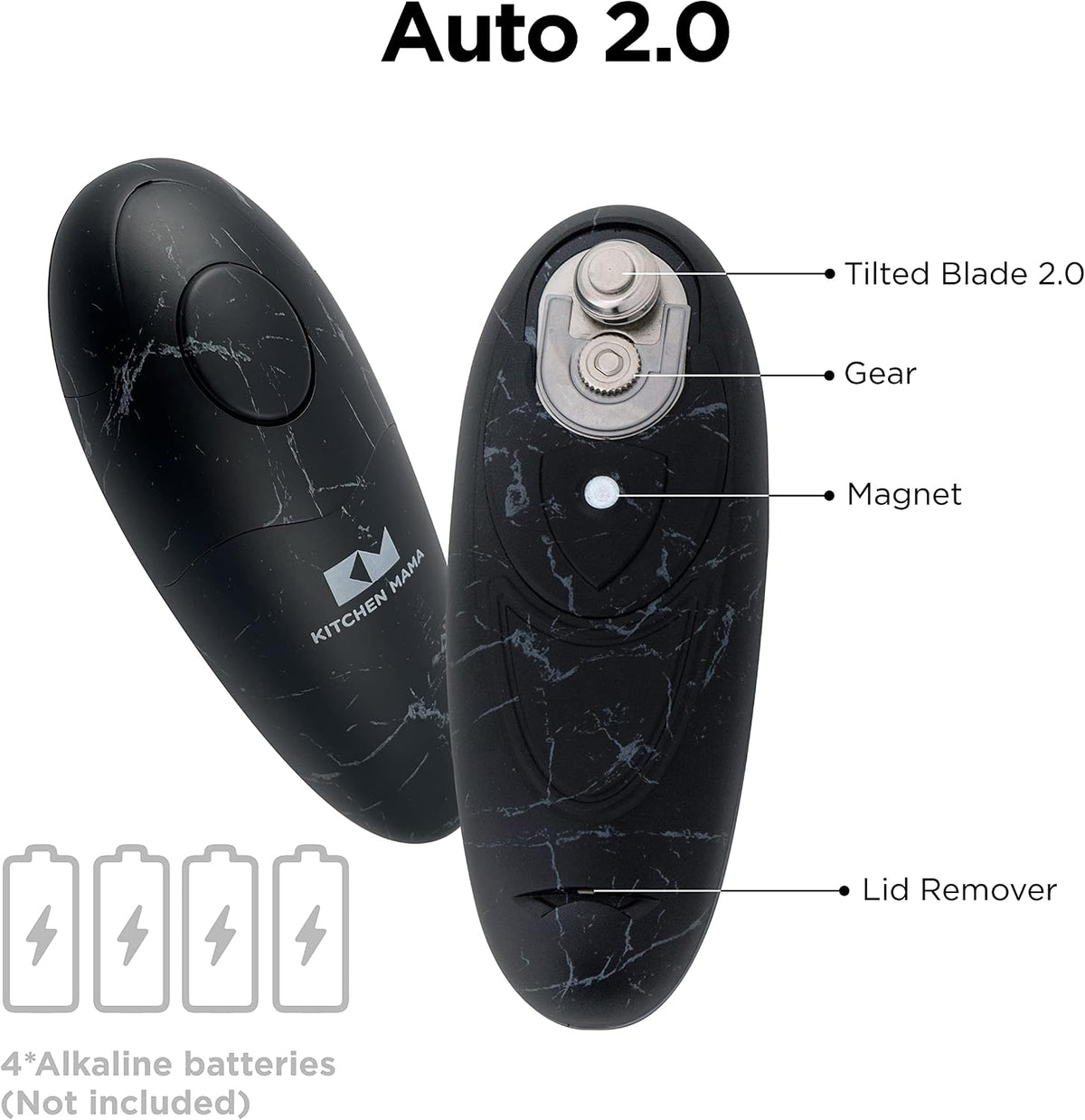 Auto 2.0 Electric Can Opener, Marble White