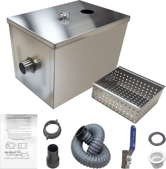 Commercial Grease Trap Stainless Steel Interceptor Oil-water Separator for Restaurant, Kitchen, Cafe, Canteen, Factory