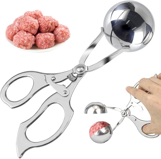 DOERDO Meatball Maker Stainless Steel Meat Baller Meatball Making Tool Ice Cream Scoop Disher Fruits Kitchen Tools, 4.5CM
