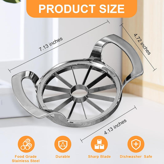 Apple Slicer and Corer,12 Blades Stainless Steel Apple Corer | 2-in-1 Apple Corer and Slicer,Super Sharp Blades ,Evenly Apple Cutter,Stainless Steel Handle,Dishwasher Safe