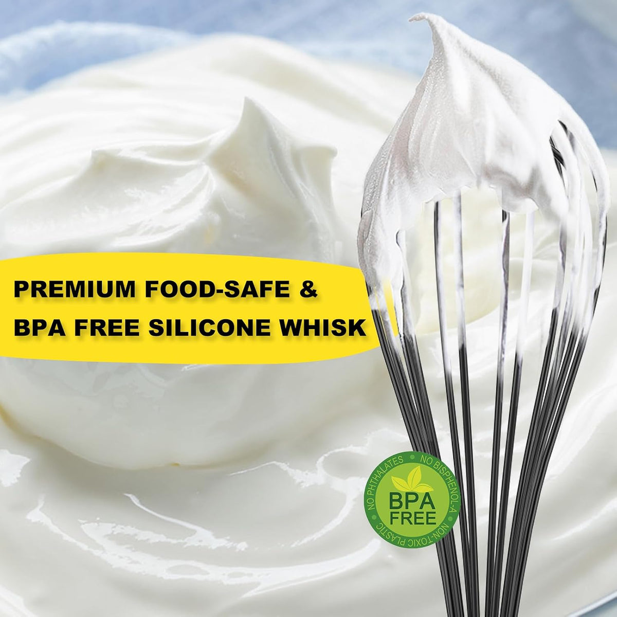 Silicone Whisk Set 8" 10" Kitchen Whisk Black