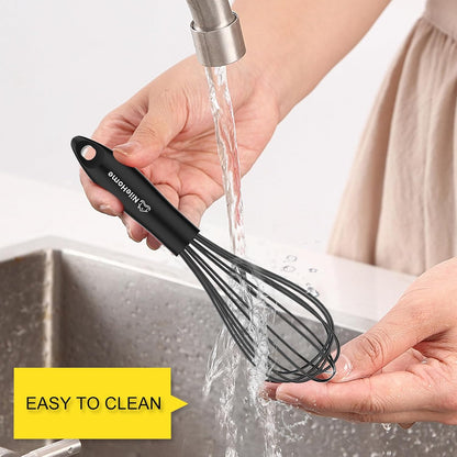 Silicone Whisk Set 8" 10" Kitchen Whisk Black
