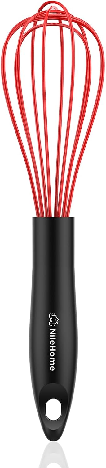 Silicone Whisk Set 8" 10" Kitchen Whisk Black