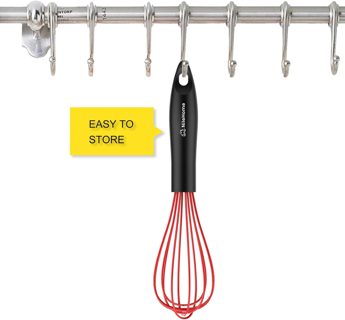 Silicone Whisk Set 8" 10" Kitchen Whisk Black