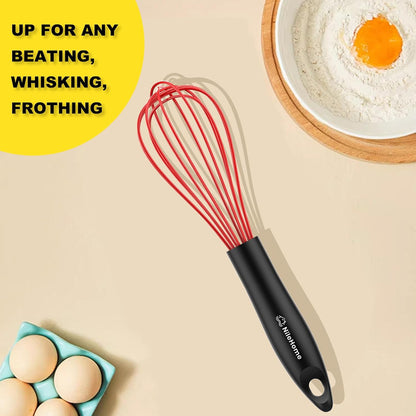 Silicone Whisk Set 8" 10" Kitchen Whisk Black