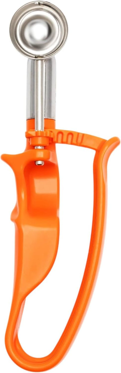 Size 100 ORANGE (0.32 oz.) VODOMAX Commercial Food Disher, Cookie Scoop, Stainless 18-10, Non-Spring Design, Portion Control disher, Ice Cream Scoop, Melon Baller, Meat Ball Scoop, Non Zeroll