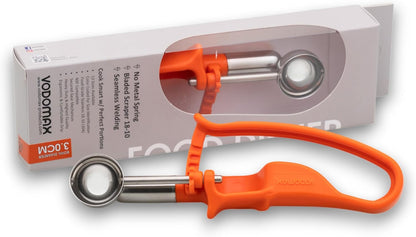 Size 100 ORANGE (0.32 oz.) VODOMAX Commercial Food Disher, Cookie Scoop, Stainless 18-10, Non-Spring Design, Portion Control disher, Ice Cream Scoop, Melon Baller, Meat Ball Scoop, Non Zeroll