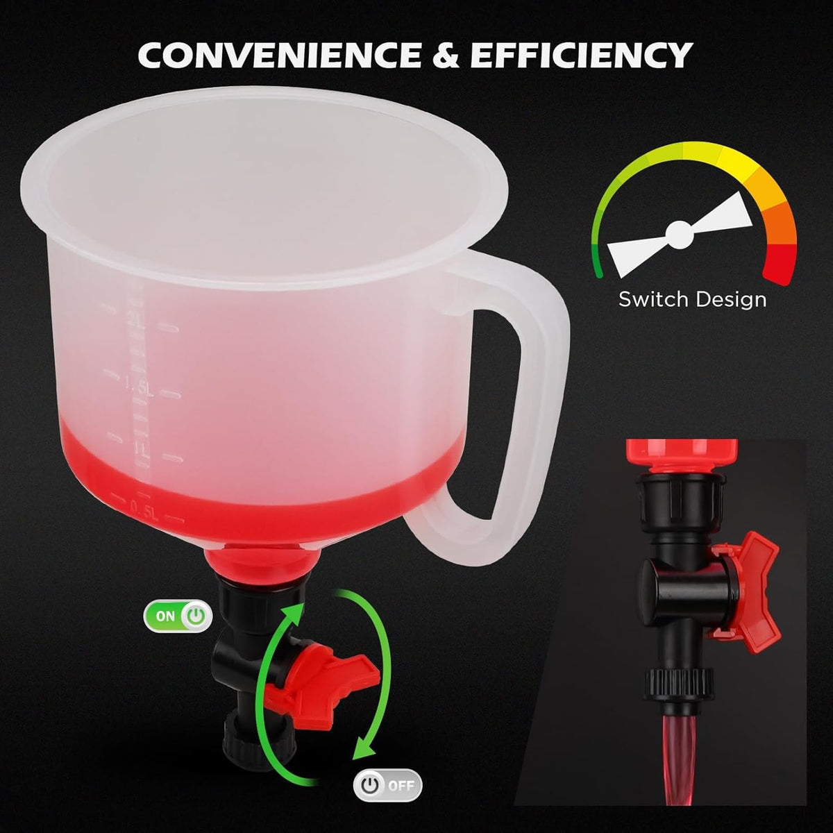 18-Piece Engine Oil Funnel Kit, 1.59QT/1.5L Automotive Oil Funnel Set with 12 Adapters, Elbow Fitting, Arrow Screen and Magnetic Storage Hooks Tray, Compatible with GM, Ford, BMW, Audi, Land Rover Etc