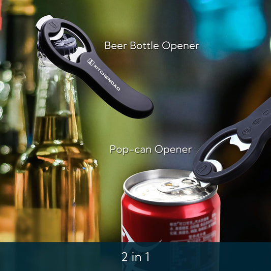 2 in 1 Magnetic Beer Bottle Opener for Fridge and RV with Cap Catcher - Pop Can Soda Can Opener, Stick to Refrigerator for Easy Storage with Magnet, Gift for Men Husband Father