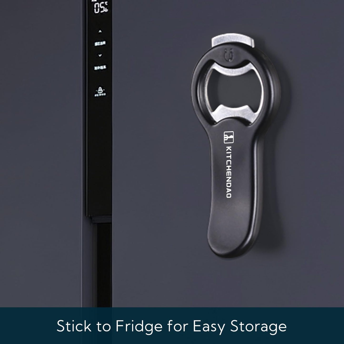 2 in 1 Magnetic Beer Bottle Opener for Fridge and RV with Cap Catcher - Pop Can Soda Can Opener, Stick to Refrigerator for Easy Storage with Magnet, Gift for Men Husband Father
