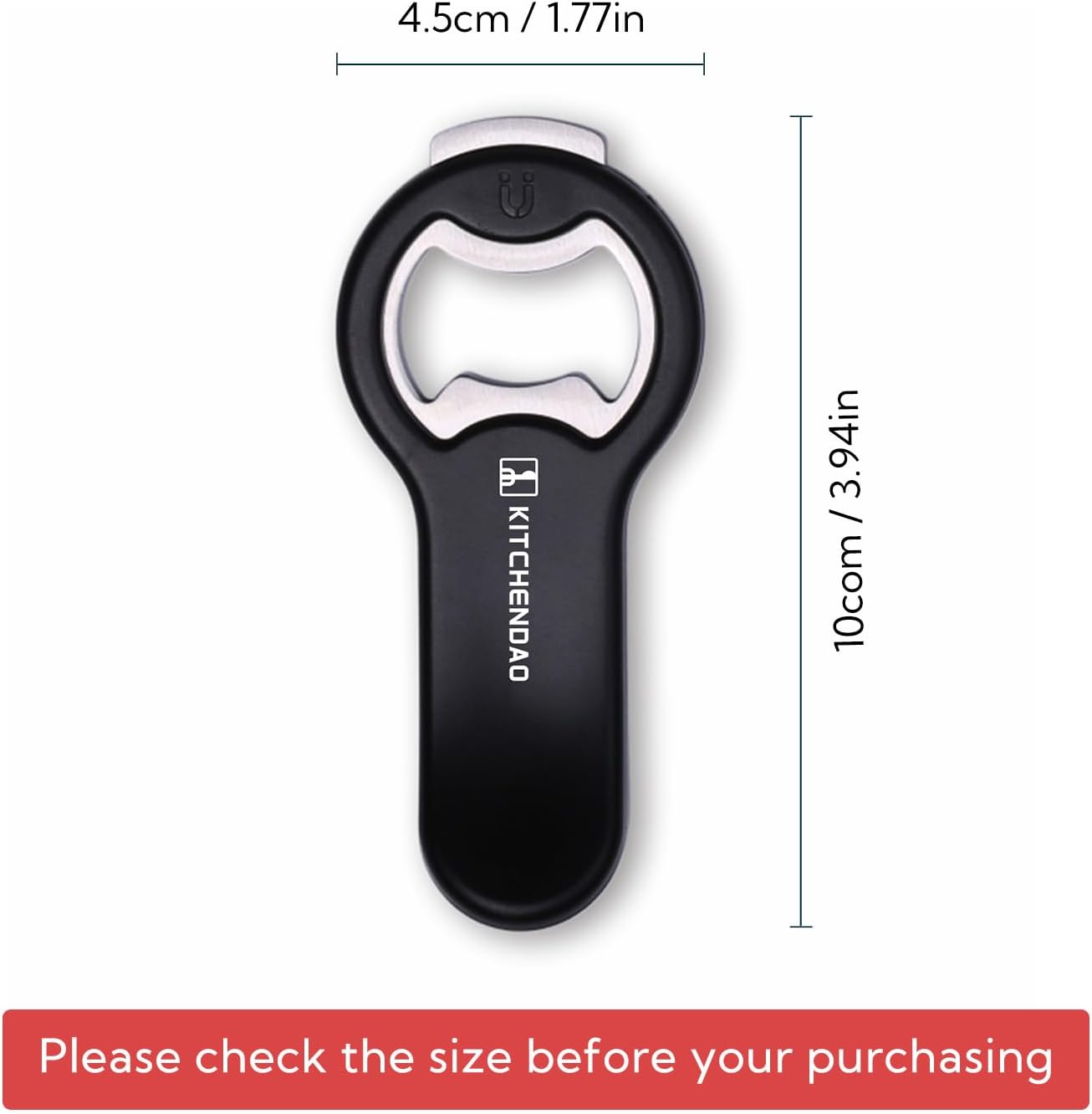 2 in 1 Magnetic Beer Bottle Opener for Fridge and RV with Cap Catcher - Pop Can Soda Can Opener, Stick to Refrigerator for Easy Storage with Magnet, Gift for Men Husband Father