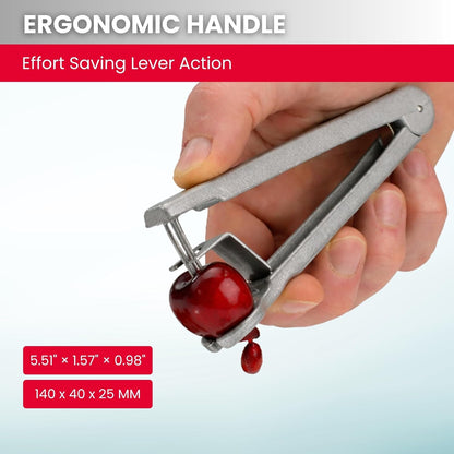 Cherry Pitter Tool “Kernex” - Heavy-Duty Cast Aluminum Pit Remover & Olive Pitter, German Ergonomic Seed Remover
